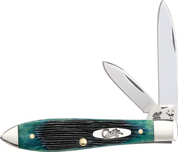 Case XX Teardrop Kentucky Bluegrass Barnboard green jigged Pocket Knife - 25785