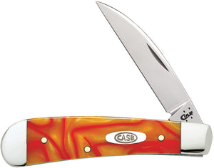 Case Cutlery SwayBack Wharnclife Orange Red Pearl Folding Pocket Knife 25905