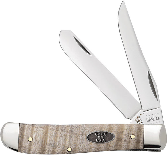 Case Cutlery Mini Trapper Curly Maple Wood 2 Blade Folding Pocket Knife 25943