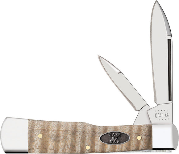 Case Cutlery Gunstock Curly Maple Wood Folding Stainless Pocket Knife 25945