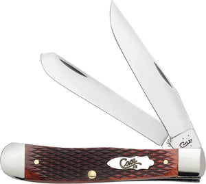 Case Cutlery Chestnut Bone Handle Checkered Trapper Folding Pocket Knife 26070