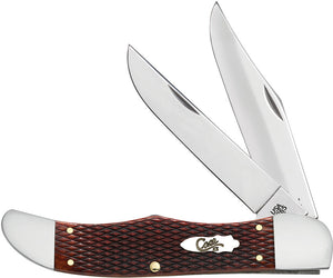 Case Cutlery Chestnut Checkered Bone Handle Hunter Folding Pocket Knife 26073