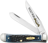 Case Cutlery XX Pocket Worn Series Denim Blue Bone Trapper Folding Knife 26293