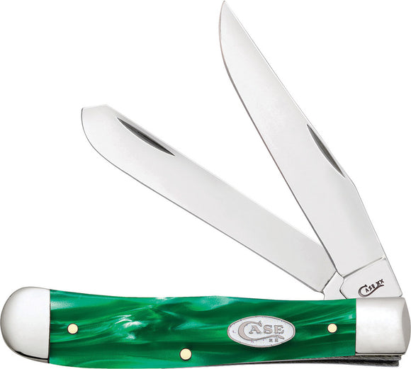 Case Cutlery Christmas Trapper Green Kirinite Folding Pocket Knife 27370