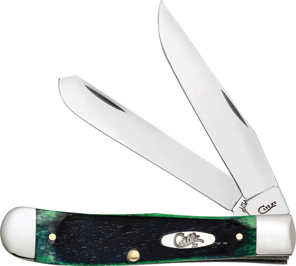 Case Cutlery Trapper Hunter Green Bone Folding Two Blade Pocket Knife 27660