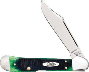 Case Cutlery Copperlock Hunter Green Bone Folding Clip Point Pocket Knife 27665