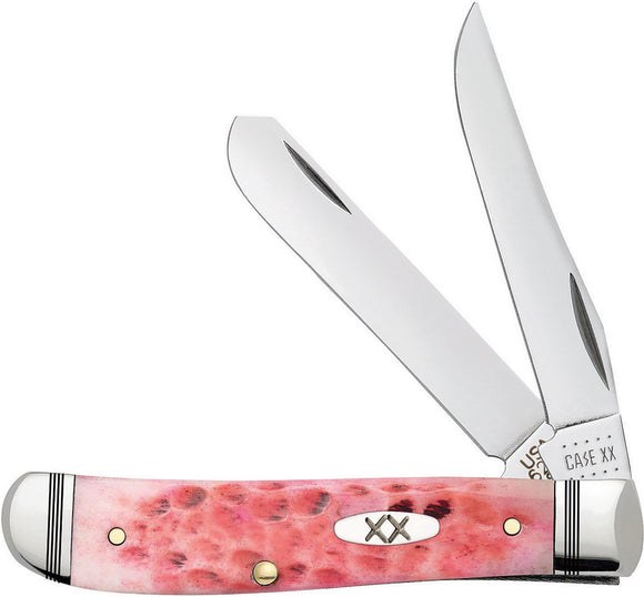 Case Cutlery Mini Trapper Pink Raspberry Bone 2 Blade Folding Pocket Knife 27721