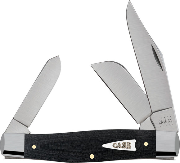 Case Cutlery Stockman Black Micarta 10375ss Folding Pocket Knife 27732