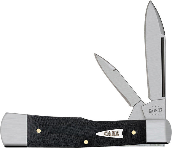 Case Cutlery Pocket Knife Gunstock Black Micarta Folding Stainless Blades 27735