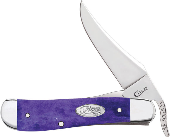 Case Cutlery Russlock Ultra Violet Bone Folding Clip Point Pocket Knife 27764