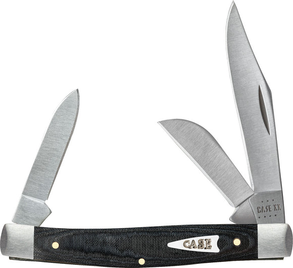 Case Cutlery Stockman Black Smooth Micarta Folding Stainless Steel Pocket Knife 27818