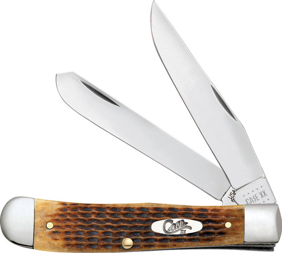 Case Cutlery Trapper Antique Jigged Bone Folding Clip/Spey Pocket Knife 27899