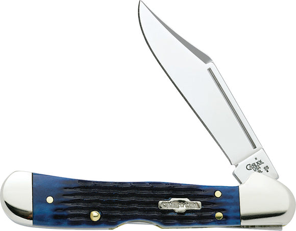 Case Cutlery USA Inlay Navy Blue Bone Mini Copperlock Folding Pocket Knife 2864