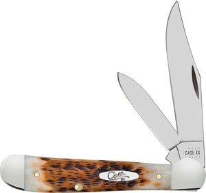 Case Cutlery Copperhead Amber Bone Folding Stainless Pocket Knife 30091