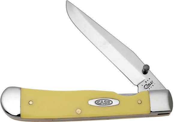 Case Cutlery XX Yellow Handle Trapperlock Clip Blade Folding Pocket Knife 30111