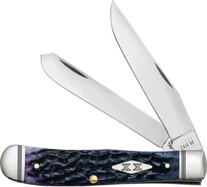 Case Cutlery Trapper Purple Bone Handle Stainless Clip Folding Knife 31620