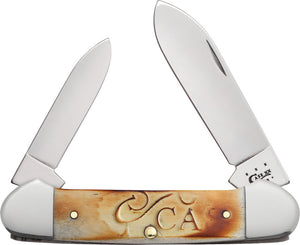 Case Cutlery XX Burnt Oatmeal Bone Handle Canoe Folding Blade Pocket Knife 31757