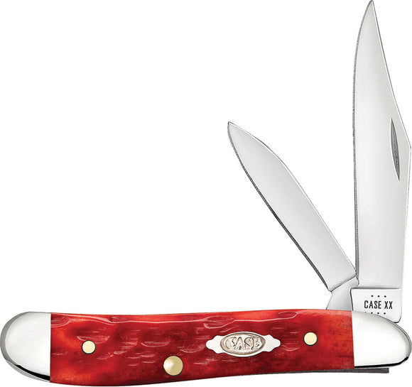 Case Cutlery Peanut Dark Red Bone Folding Stainless Steel Pocket Knife 31948
