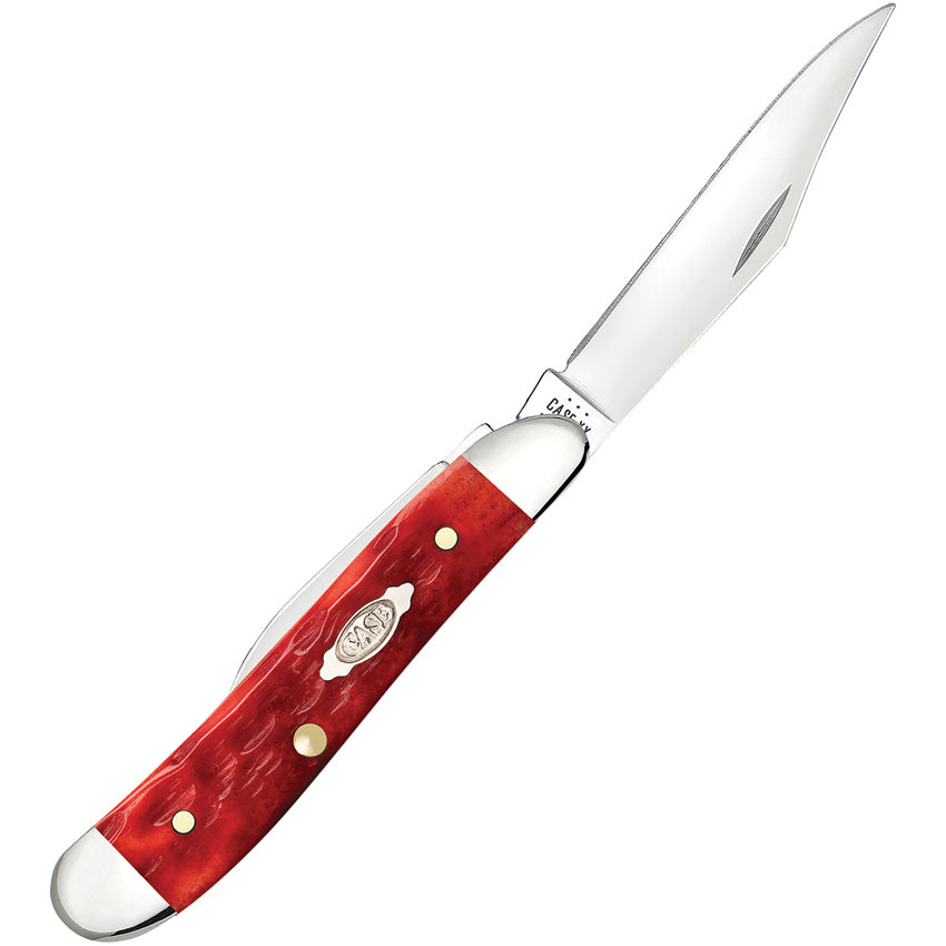 Case Cutlery Peanut Dark Red Bone Folding Stainless Steel Pocket Knife ...