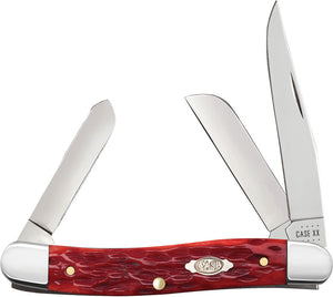 Case Cutlery Stockman Dark Red Folding Three Blade Stainless Pocket Knife 31951