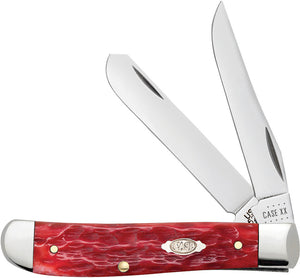 Case Cutlery Mini Trapper Dark Red Bone Handle Stainless Clip Point Knife 31952