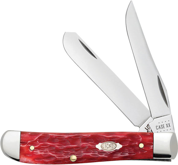 Case Cutlery Mini Trapper Dark Red Bone Handle Stainless Clip Point Knife 31952