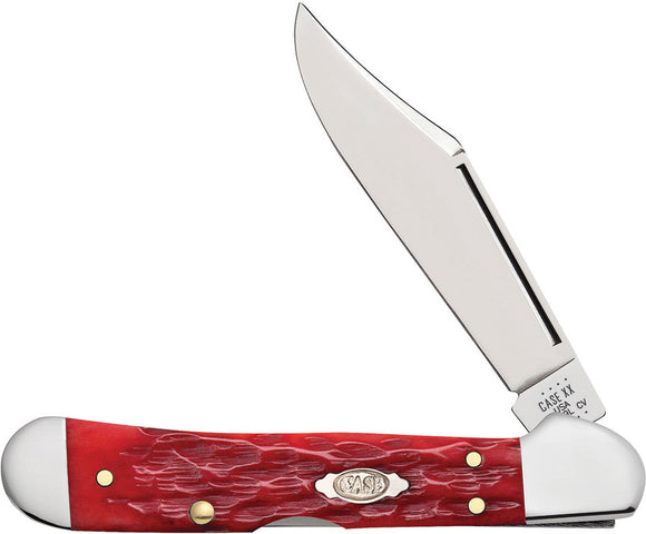 Case Cutlery Mini Copperlock Dark Red Bone Handle Stainless Knife 31954