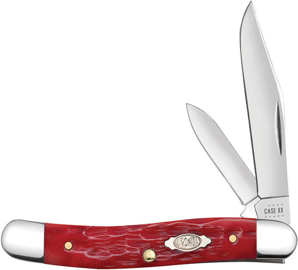 Case Cutlery Pocket Knife Medium Jack Dark Red Bone Folding CV Blades 31955