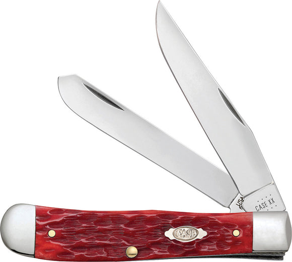 Case Cutlery Trapper Dark Red Bone Handle Stainless Clip Point Knife 31957