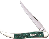 Case Cutlery XX Medium Toothpick Green Sparkle Handle Folding Blade Knife 32583