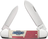 Case Cutlery Chevrolet Canoe Pocket Knife Bone Folding Stainless Blades 33707