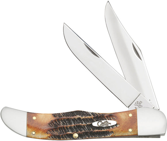 Case Cutlery XX Folding Hunter Burnt Bone Stag Handle Skinner Blade Pocket Knife 3574