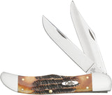 Case Cutlery XX Folding Hunter Burnt Bone Stag Handle Skinner Blade Pocket Knife 3574