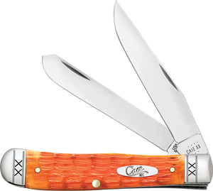 Case Cutlery Trapper Cayenne Crandall Orange Folding Stainless Steel Pocket Knife 35810