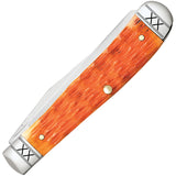 Case Cutlery Trapper Cayenne Crandall Orange Folding Stainless Steel Pocket Knife 35810