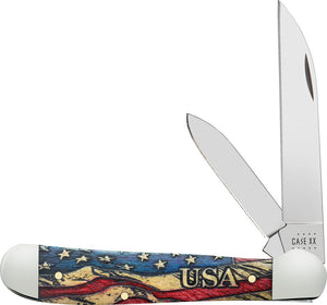 Case XX Cutlery Copperhead USA Vintage Flag Folding Pocket Knife 36301