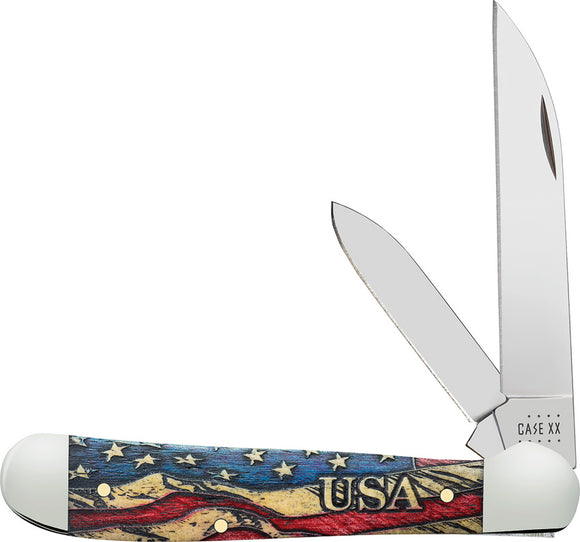 Case XX Cutlery Copperhead USA Vintage Flag Folding Pocket Knife 36301