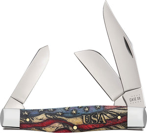 Case XX Cutlery Large Stockman USA Vintage Flag Folding Pocket Knife 36032