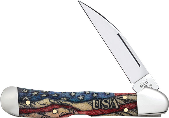 Case Cutlery Pocket Knife Copperlock Vintage Flag Bone Folding Stainless 36033
