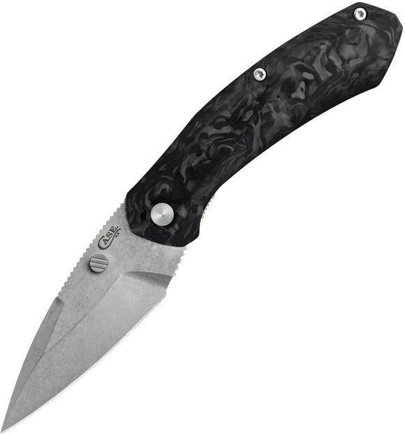 Case Cutlery Westline Black Marble CF Folding D2 Steel Pocket Knife 36554