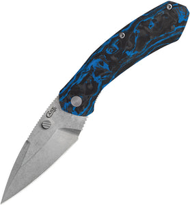 Case Cutlery Westline Linerlock Blue Marble CF Folding S35VN Pocket Knife 36556