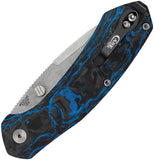 Case Cutlery Westline Linerlock Blue Marble CF Folding S35VN Pocket Knife 36556