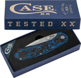 Case Cutlery Westline Linerlock Blue Marble CF Folding S35VN Pocket Knife 36556