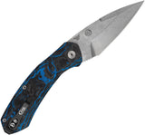 Case Cutlery Westline Linerlock Blue Marble CF Folding S35VN Pocket Knife 36556