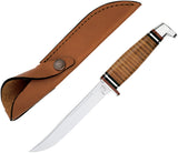 Case Cutlery XX 9.5" Hunter Leather Handle Fixed Blade Blood Groove Knife 381