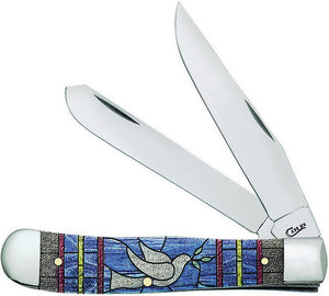 Case Cutlery Trapper Stained Glass Dove Folding Pocket Knife 38715