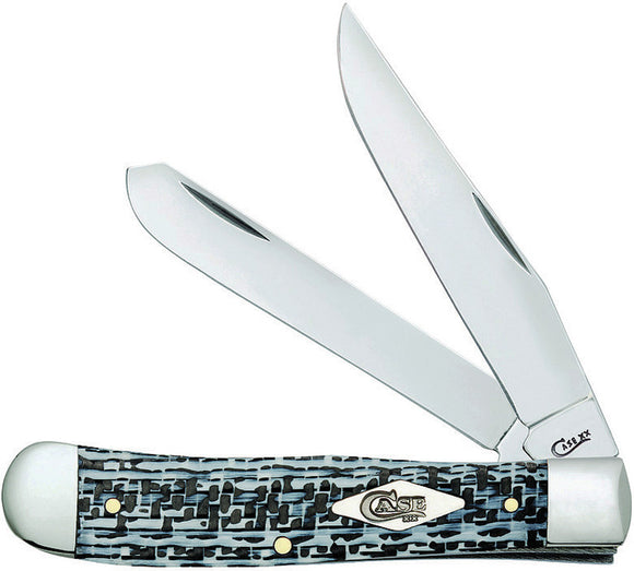 Case Cutlery Trapper Black/White Carbon Fiber Folding Pocket Knife 38920