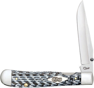 Case Cutlery Kickstart Trapper White & Blk Carbon Fiber Folding Pocket Knife 38921