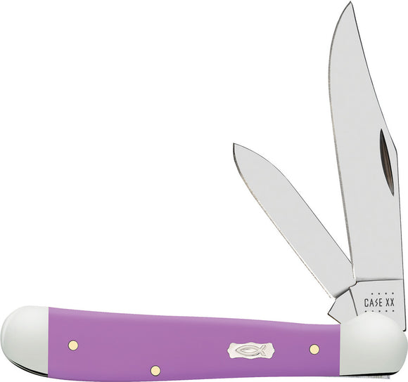 Case Cutlery Copperhead Lilac Ichthus Synthetic Handle Clip Point Knife 39161