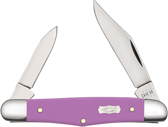 Case Cutlery Pocket Knife Half Whittler Lilac Ichthus Folding Stainless 39164
